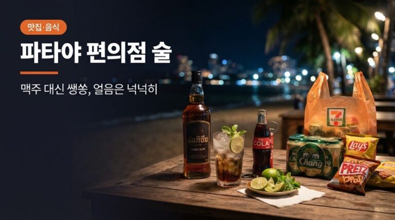 파타야 편의점 술은 이렇게 — 맥주 대신 쌩쏭, 얼음은 넉넉히