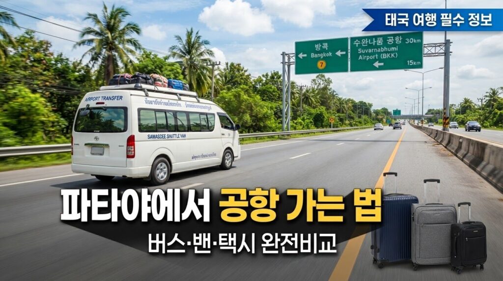 파타야에서 방콕 공항 가는 법 버스 밴 택시